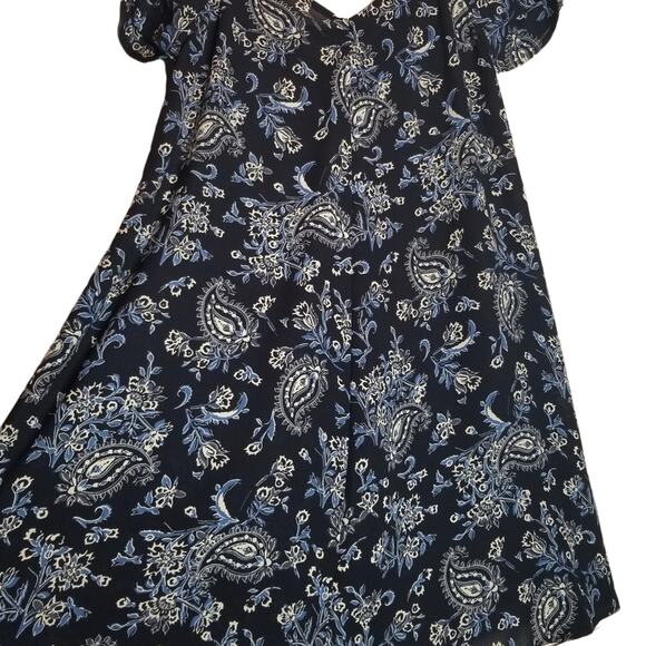 Abercrombie and Fitch Dress Size XS Cold Shoulder Floral Blue Casual Shift - Picture 2 of 7